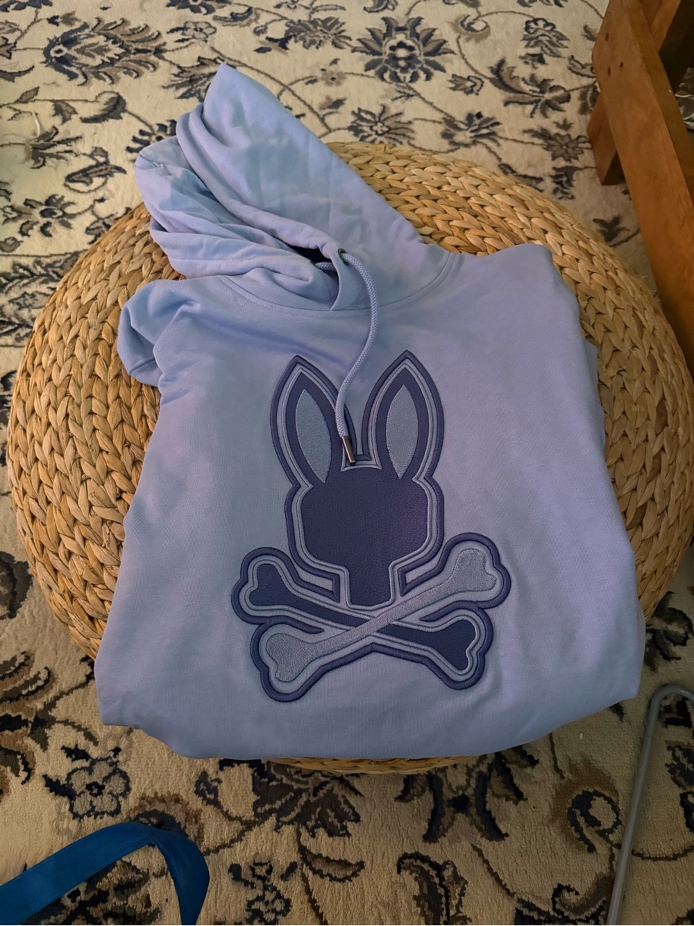 Psycho Bunny blue Hoodie with Navy Logo